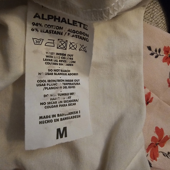 Alphalete Off White Long Sleeve Crop Top Sz M - Picture 6 of 6